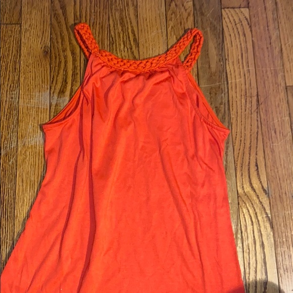 Red Ribbed Halter Tank Top - Picture 2 of 2